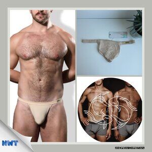 Andrew Christian - "SEX" Bamboo Thong w/ ALMOST NAKED in Sand